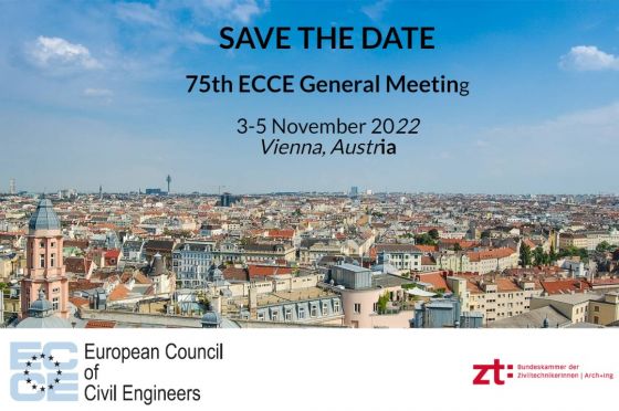 75η Γενική Συνέλευση του Ευρωπαϊκού Συμβουλίου Πολιτικών Μηχανικών (ECCE), 3-5 Νοεμβρίου 2022 |Βιέννη, Αυστρία & Online