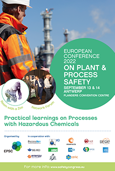 2nd European Conference on Plant & Process Safety, 13 & 14 Σεπτεμβρίου 2022, Αμβέρσα, Βέλγιο