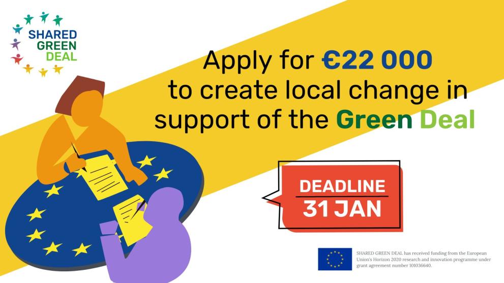 SHARED GREEN DEAL call – Προσφορά 22. 000 ευρώ σε τοπικούς οργανισμούς για την υποστήριξη της Πράσινης Συμφωνίας σε έξι θεματικές
