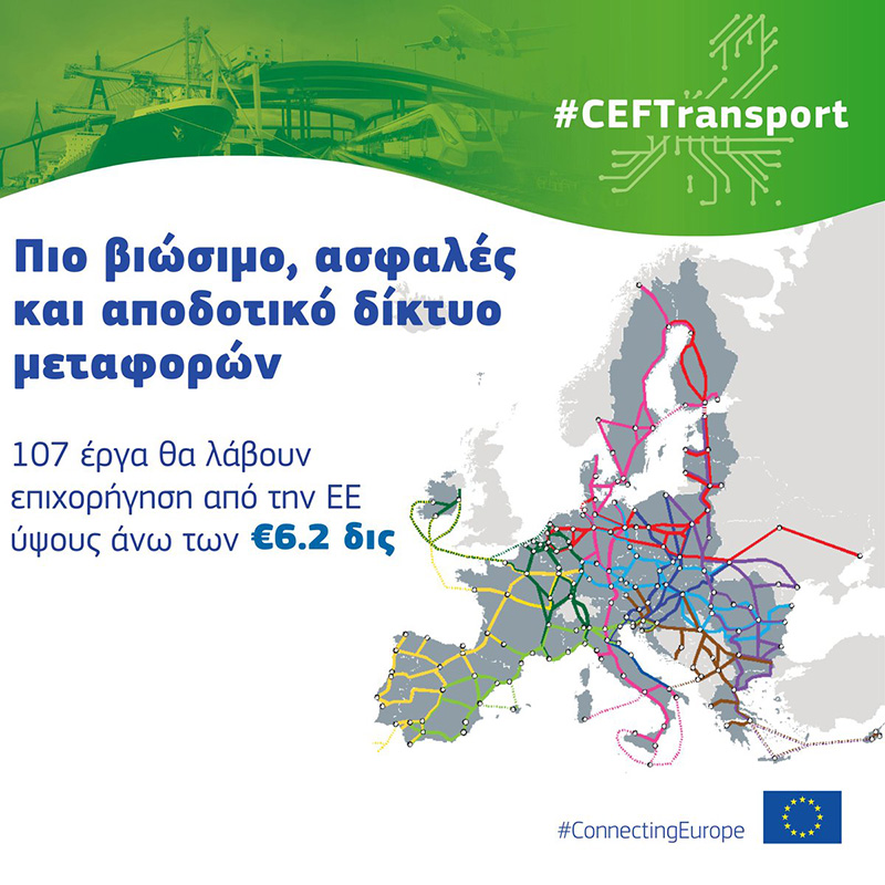Η ΕΕ θα διαθέσει 6,2 δισ. ευρώ για νέα έργα στο Διευρωπαϊκό Δίκτυο Μεταφορών