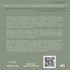 Διεθνές Webinar της UIA: Πολιτιστική Κληρονομιά και Ταυτότητα των Ιθαγενών Λαών στη Σύγχρονη Εποχή