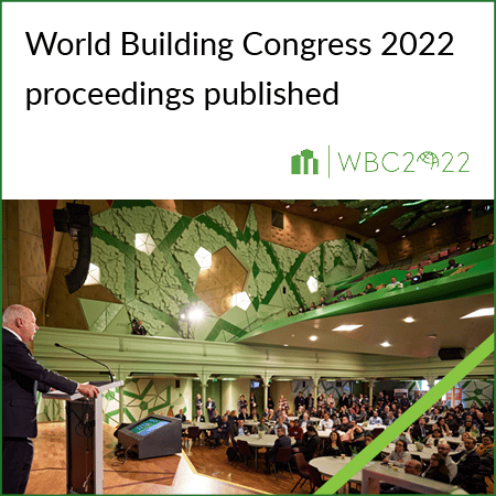 Δημοσιεύτηκαν και διατίθενται με ανοιχτή πρόσβαση τα πρακτικά του World Building Congress 2022