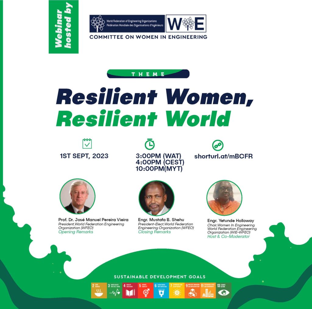 Webinar “Ανθεκτικές γυναίκες, ανθεκτικός κόσμος” από την Επιτροπή του WFEO για τις Γυναίκες στη Μηχανική