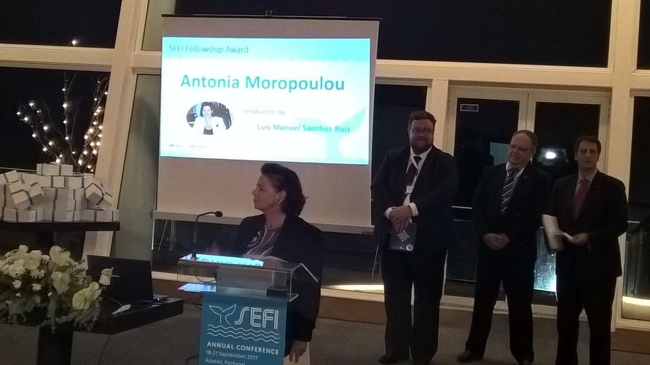 Η Πρόεδρος της Αντιπροσωπείας ΤΕΕ κ Αντωνία Μοροπούλου, βραβεύτηκε από την Ευρωπαϊκή Ένωση Πολυτεχνείων και Πολυτεχνικών Σχολών (SEFI)