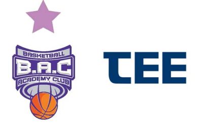 Εικόνα με τα λογότυπα ΤΕΕ και Baskeball Academy Club